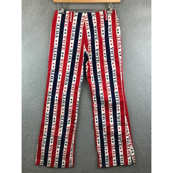 Rare vintage 1970s “vote” pop art novelty print mod hippie size waist 14.5 inche - Picture 2 of 10